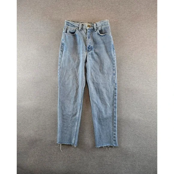 American Apparel Jeans Womens 26 Light Wash Relaxed Fit‎ Mushrooms Cactus Fray - Picture 2 of 14